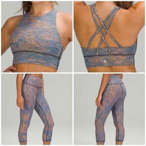Lululemon Matching Set Spectral Fusion Jacquard Autumn Red Teal Lagoon